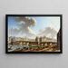 Le Pont-Neuf et la Cité vus du quai de Conti - Nicolas Jean-Baptiste Raguenet — framed artwork on a wall