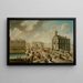 The Pont Neuf and the Samaritan Pump seen from the Quai de la Mégisserie - Nicolas Jean-Baptiste Raguenet — framed artwork on a wall