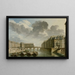 Le Quai des Ormes, current quai de l'Hôtel de Ville, the Pont Marie, and Île Saint-Louis - Nicolas Jean-Baptiste Raguenet — framed artwork on a wall