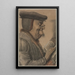 Old man reading a book - Nicolas Lagneau — framed artwork on a wall