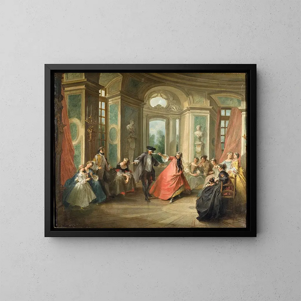 The game of the scarf - Nicolas Lancret — framed artwork on a wall