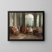Concert in the oval salon of the Château de Pierre Crozat in Montmorency - Nicolas Lancret — framed artwork on a wall