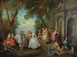 Dance in front of a fountain - Nicolas Lancret — artwork view