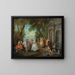 Dance in front of a fountain - Nicolas Lancret — framed artwork on a wall
