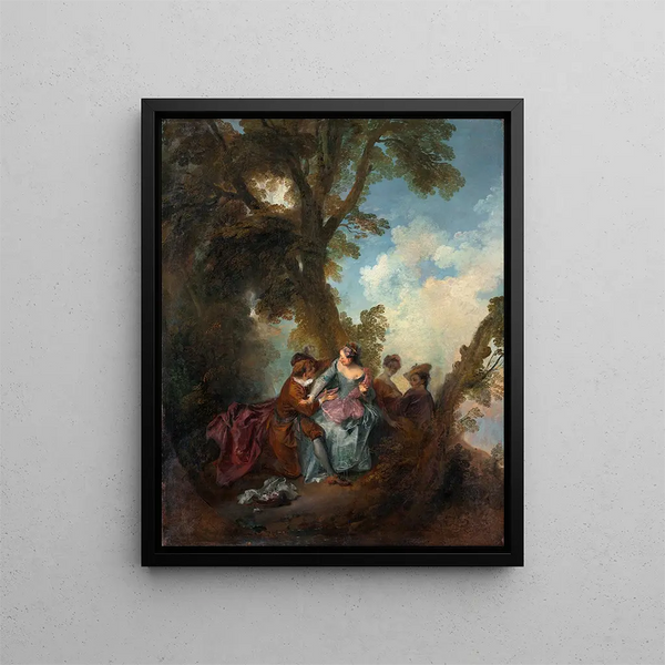 Love Declaration Painting - Nicolas Lancret — framed artwork on a wall