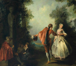 Elegant figures in a wooded landscape - Nicolas Lancret — artwork view