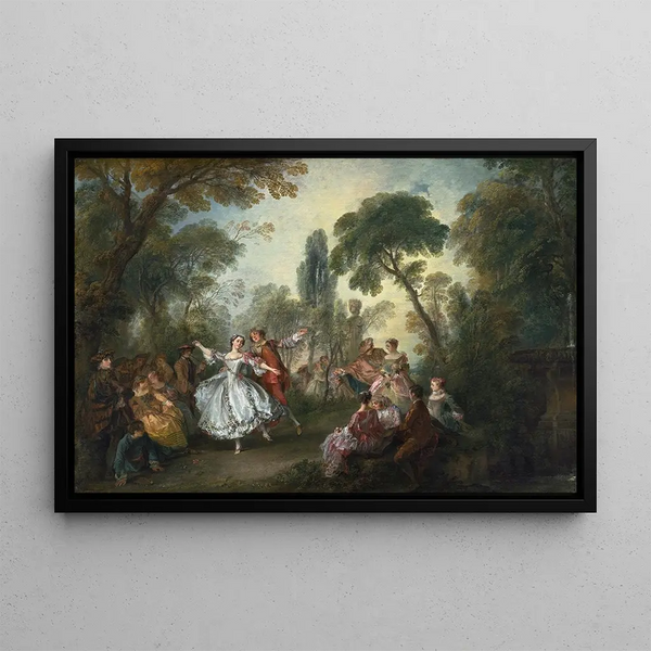 La Camargo dansant - Nicolas Lancret — framed artwork on a wall