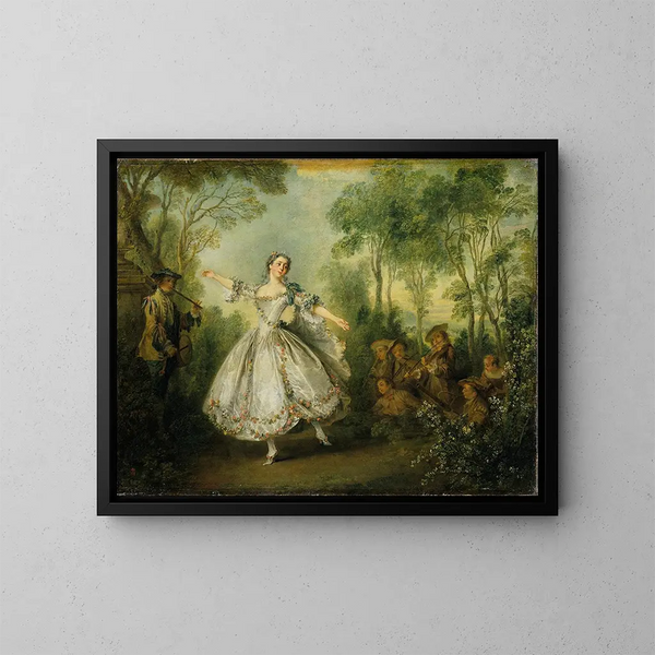 Mademoiselle de Camargo - Nicolas Lancret — framed artwork on a wall