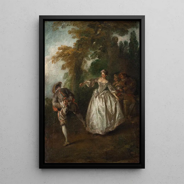 Outdoor Dance Painting - Nicolas Lancret — framed artwork on a wall
