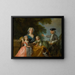 Portrait of a family traditionally identified as Mr. and Mrs. Saint-Martin with their two children in a landscape - Nicolas Lancret — framed artwork on a wall