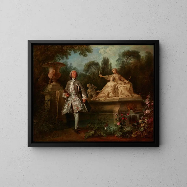 Portrait of Actor Grandval - Nicolas Lancret — framed artwork on a wall