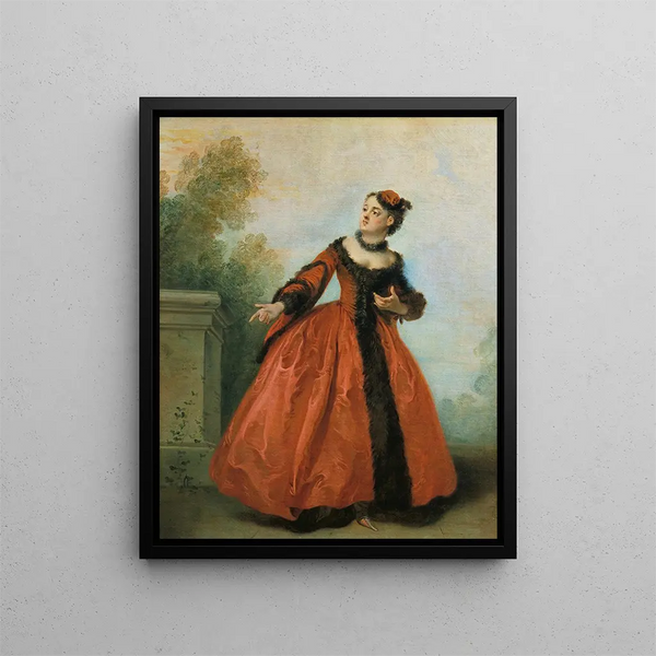 The Beautiful Greek La Belle Grecque - Nicolas Lancret — framed artwork on a wall