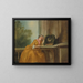 L'oiseau en cage - Nicolas Lancret — framed artwork on a wall