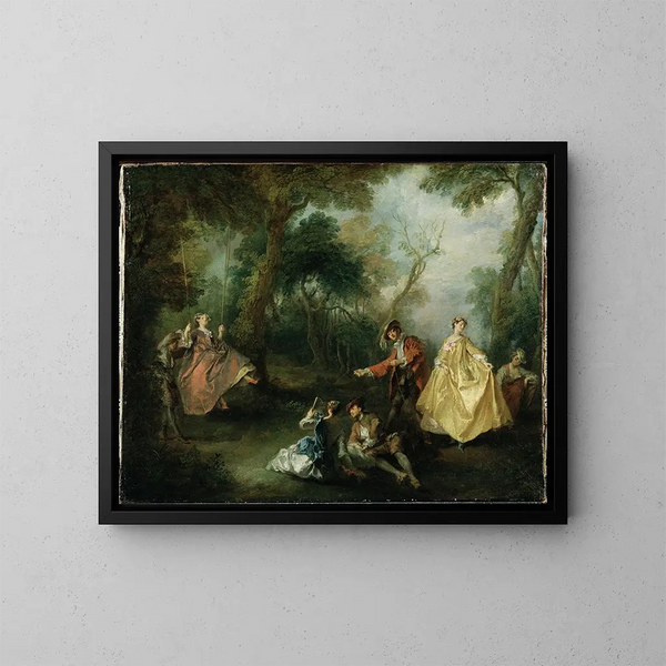 The Balancing - Nicolas Lancret — framed artwork on a wall