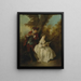 The Duo, a young man playing the flute and a young woman singing in a landscape - Nicolas Lancret — framed artwork on a wall