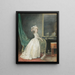 a standing lady in an interior preparing to go out with her dog - Nicolas Lavreince — framed artwork on a wall