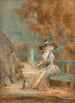 Young woman sitting in a park - Nicolas Lavreince — artwork view