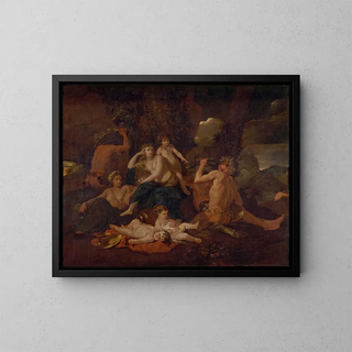 L'enfance de Bacchus - Nicolas Poussin — framed artwork on a wall