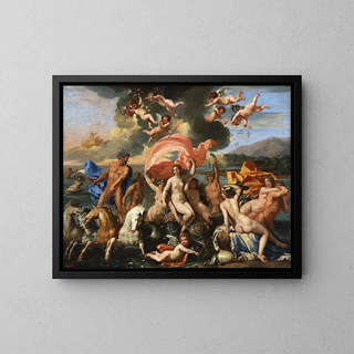 The Birth of Venus - Nicolas Poussin — framed artwork on a wall