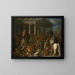 The destruction and looting of the Temple of Jerusalem - Nicolas Poussin — framed artwork on a wall