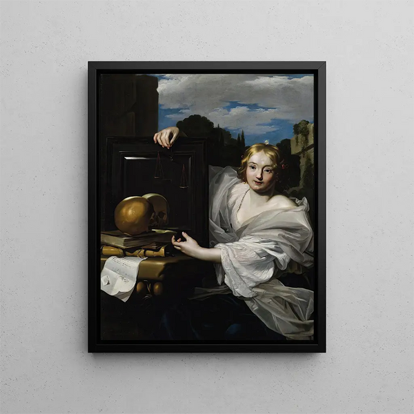 An allegory of wisdom - Nicolas Régnier — framed artwork on a wall