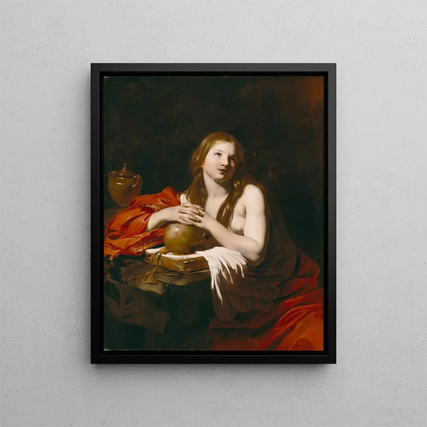 La Madeleine repentante - Nicolas Régnier — framed artwork on a wall