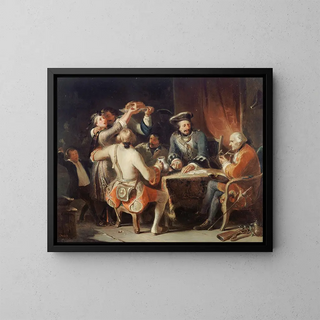 Card game - Nicolas Toussaint Charlet — framed artwork on a wall