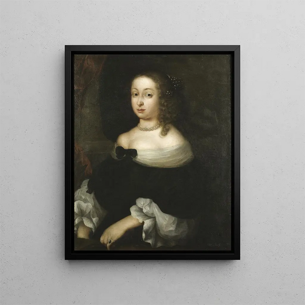 Hedvig Eleonora 1636-1715 Queen of Sweden - Nicolas Vallar — framed artwork on a wall
