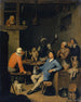 Société avec un singe fumant la pipe dans une taverne - Nicolas van Haeften — artwork view