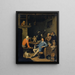Société avec un singe fumant la pipe dans une taverne - Nicolas van Haeften — framed artwork on a wall