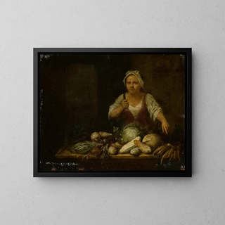 Cook's vegetable cleaner - Nicolas Walraven van Haeften — framed artwork on a wall