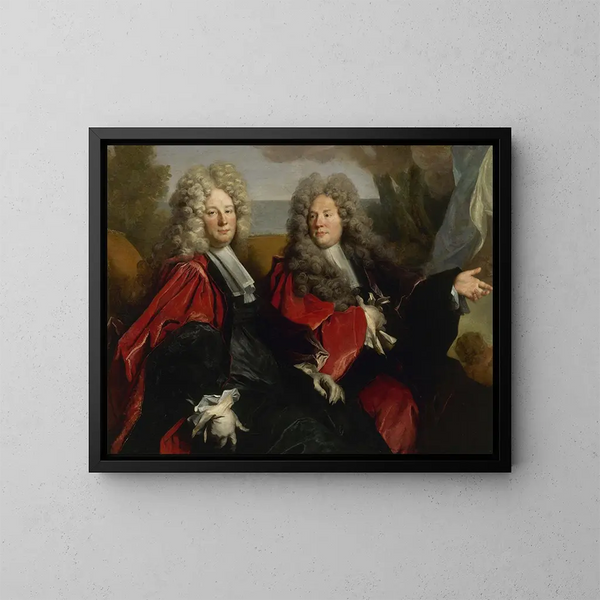 Portrait of two aldermen in office in 1702 - Nicolas de Largillière — framed artwork on a wall