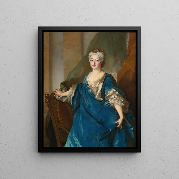 Portrait Painting of Baroness de Besenval - Nicolas de Largillière — framed artwork on a wall