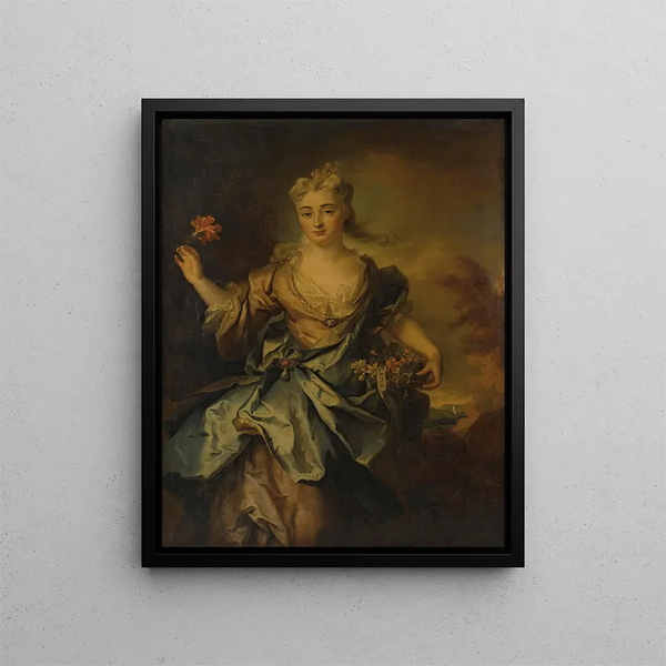 Portrait of a Lady - Nicolas de Largillière — framed artwork on a wall