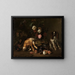 Still life with game, flowers, fruits, and a spaniel - Nicolas de Largillière — framed artwork on a wall