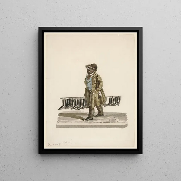 The Boot Cleaner - Nicolino Calyo — framed artwork on a wall