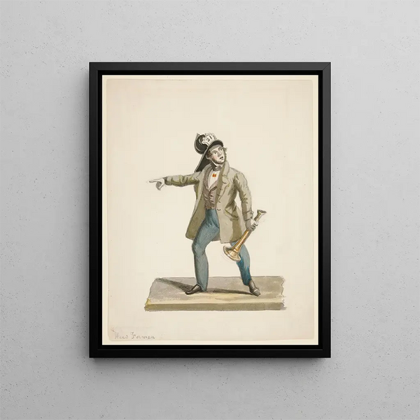 The fire chief - Nicolino Calyo — framed artwork on a wall