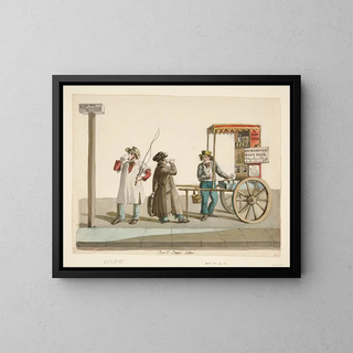 The Root Beer Vendor - Nicolino Calyo — framed artwork on a wall