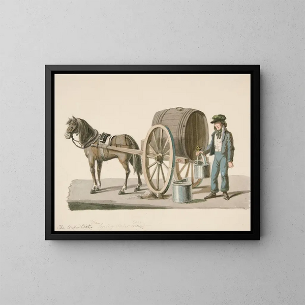 The spring water cart - Nicolino Calyo — framed artwork on a wall