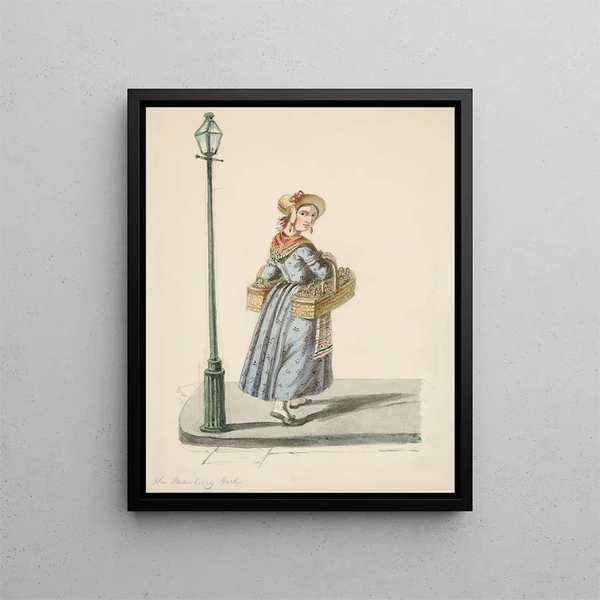 La fille aux fraises - Nicolino Calyo — framed artwork on a wall