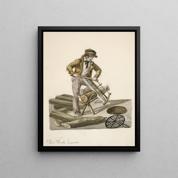 The woodcutter - Nicolino Calyo — framed artwork on a wall
