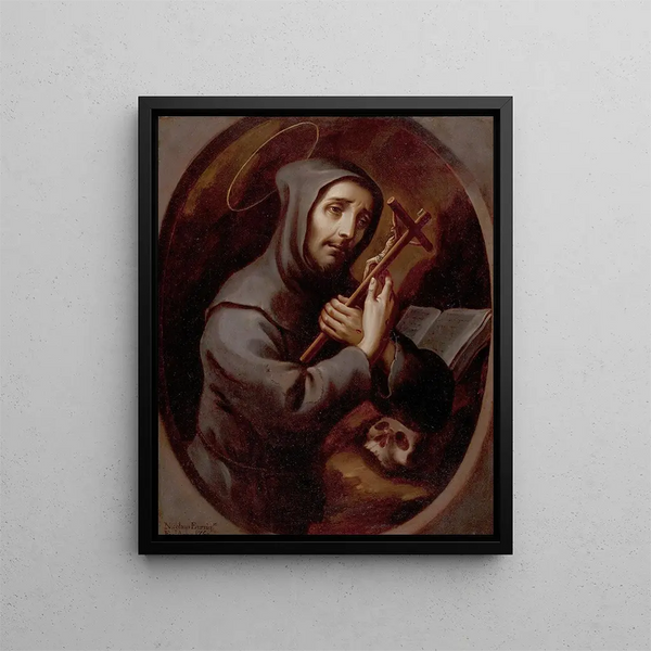 Saint François - Nicolás Enríquez — framed artwork on a wall