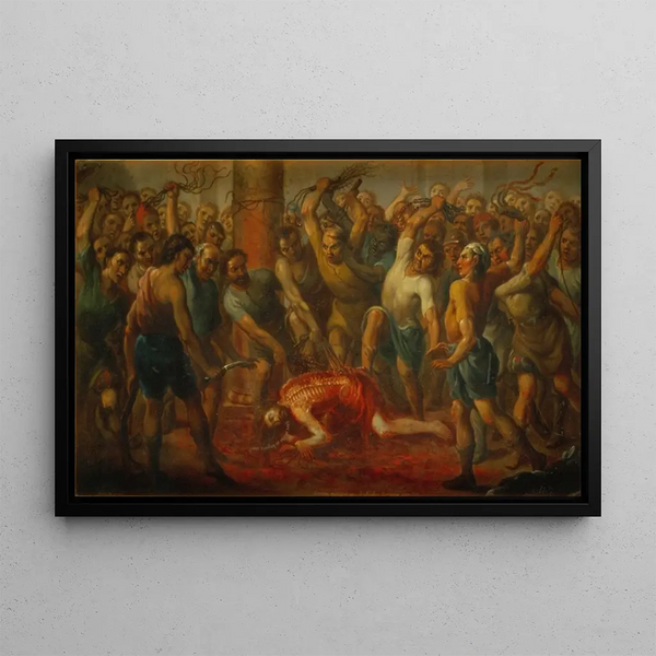 La Flagellation - Nicolás Enríquez — framed artwork on a wall