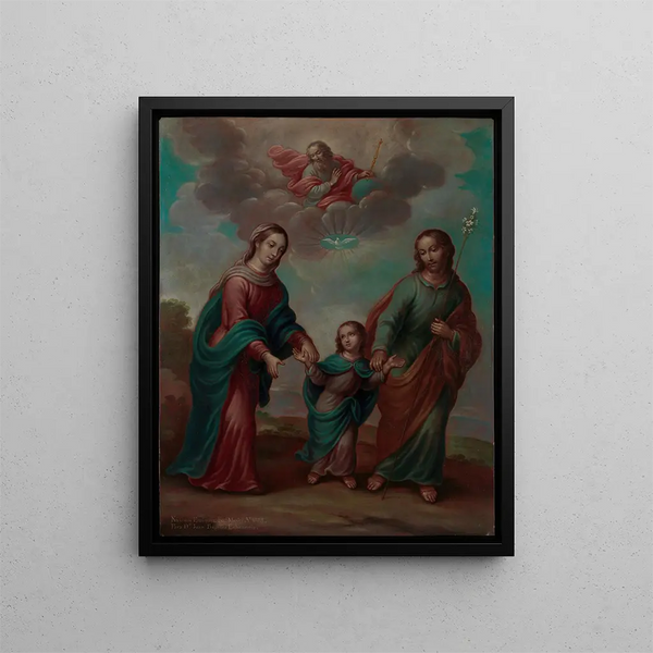 The Return of the Holy Family from Egypt - Nicolás Enríquez — framed artwork on a wall