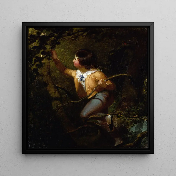 Bird's Nest Painting - Emanuel Gottlieb Leutze — framed artwork on a wall