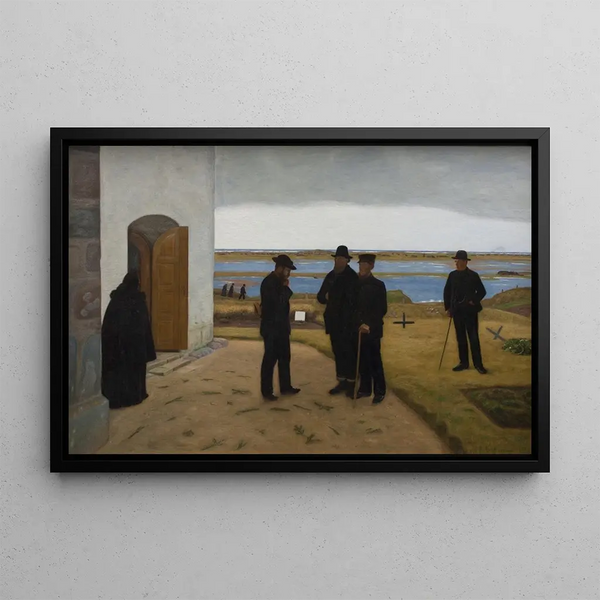 Harborboere near the church - Niels Bjerre — framed artwork on a wall