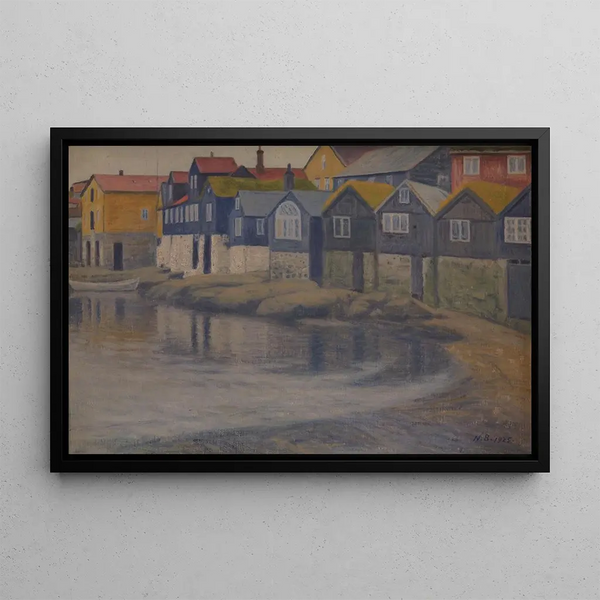 Old houses in Tórshavn - Niels Bjerre — framed artwork on a wall