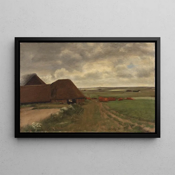 Near a brickworks in Western Jutland, overcast weather - Niels Bjerre — framed artwork on a wall