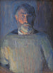 Portrait of the artist in the lamp light - Niels Larsen Stevns — artwork view