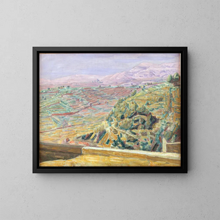 View from the castle courtyard in Cagnes - Niels Larsen Stevns — framed artwork on a wall